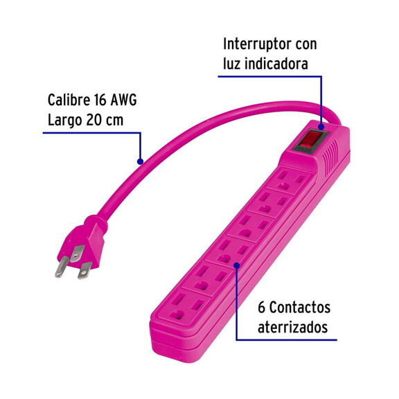 Volteck 46021 6 outlet  economic power strip  bulk