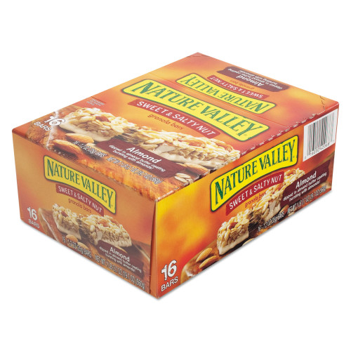 Nature Valley Granola Bars， Sweet and Salty Nut Almond Cereal， 1.2 oz Bar， 16/Box (SN42068)