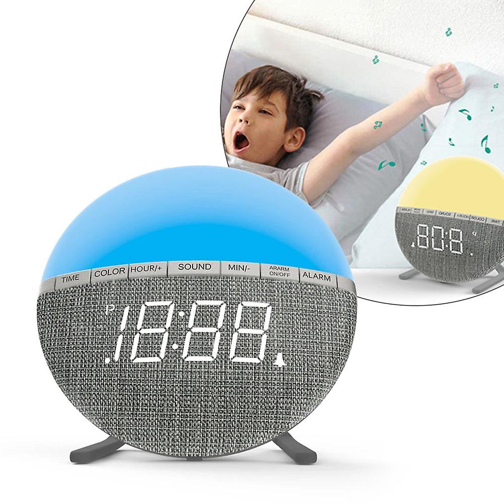 Digital led alarm clock with 7 color changing night light