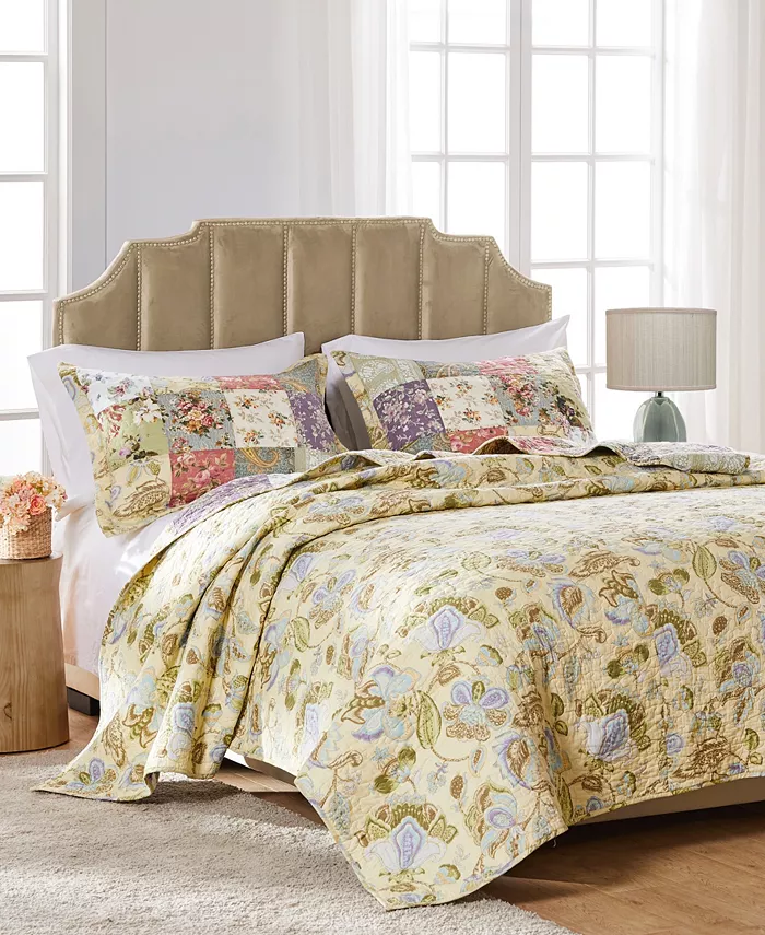 Greenland Home Fashions Blooming Prairie Authentic Patchwork 4 Piece Quilt Set， Twin XL