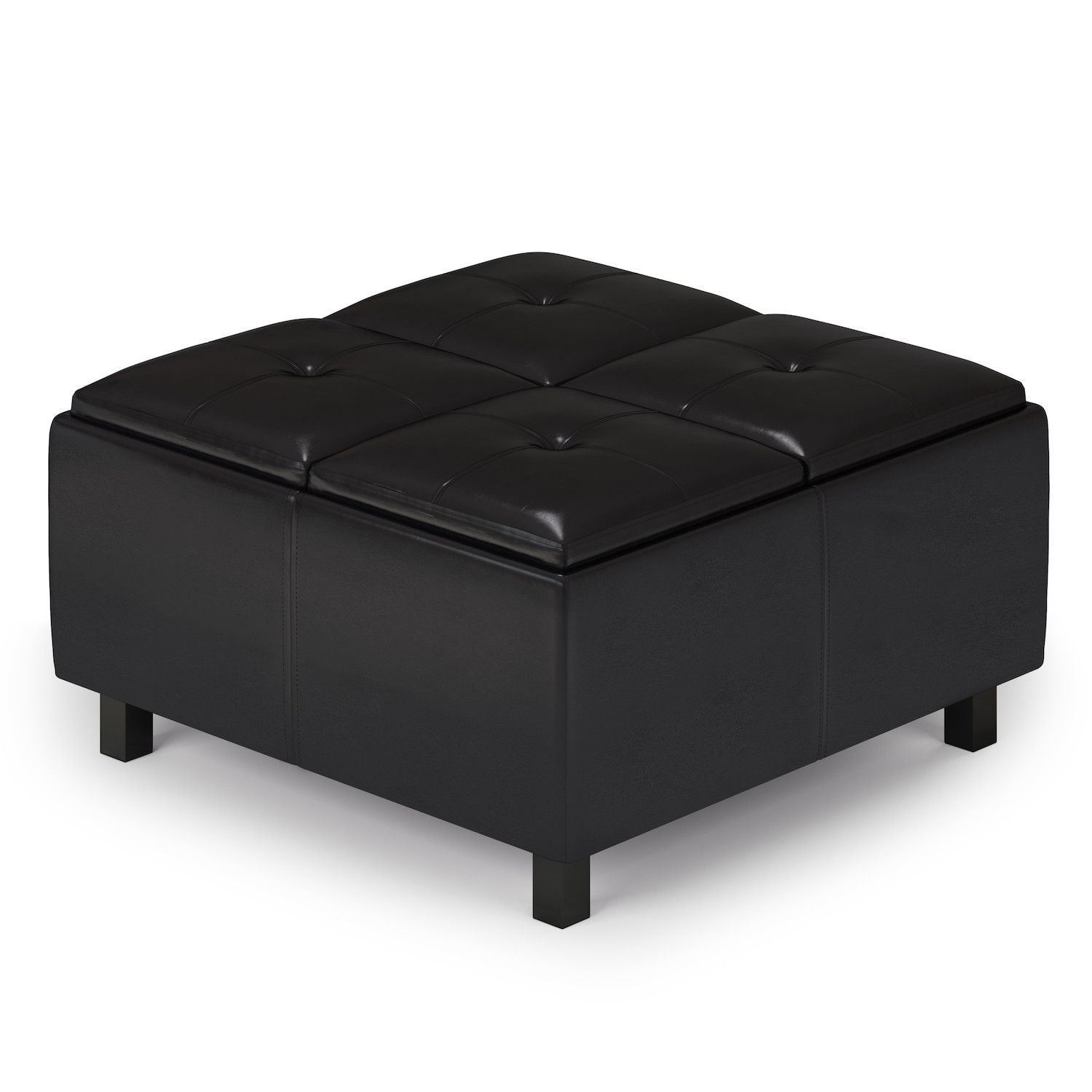 Simpli Home Alcott Square Coffee Table Storage Ottoman