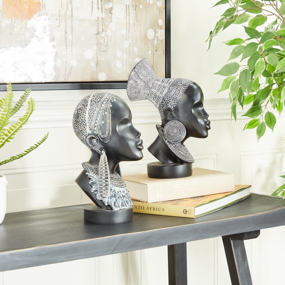 Polystone Eclectic Sculptures (Set of 2)   5 x 6 x 11