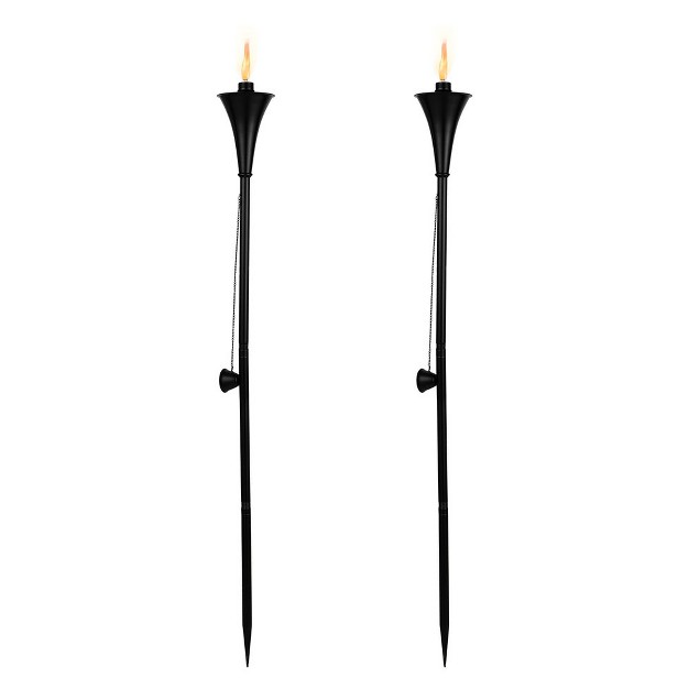 Birdrock Home 2 Pack Fiji Torches Black