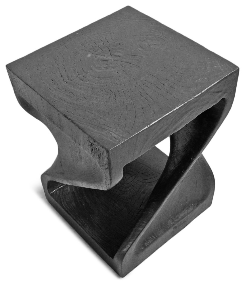 Ebony Twist Side Table   Rustic   Side Tables And End Tables   by Design Mix Furniture  Houzz