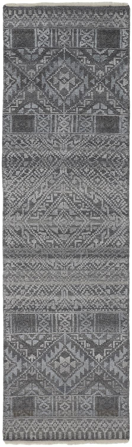 Eckhart Hand Knotted Gray and Blue Rug by BD Fine