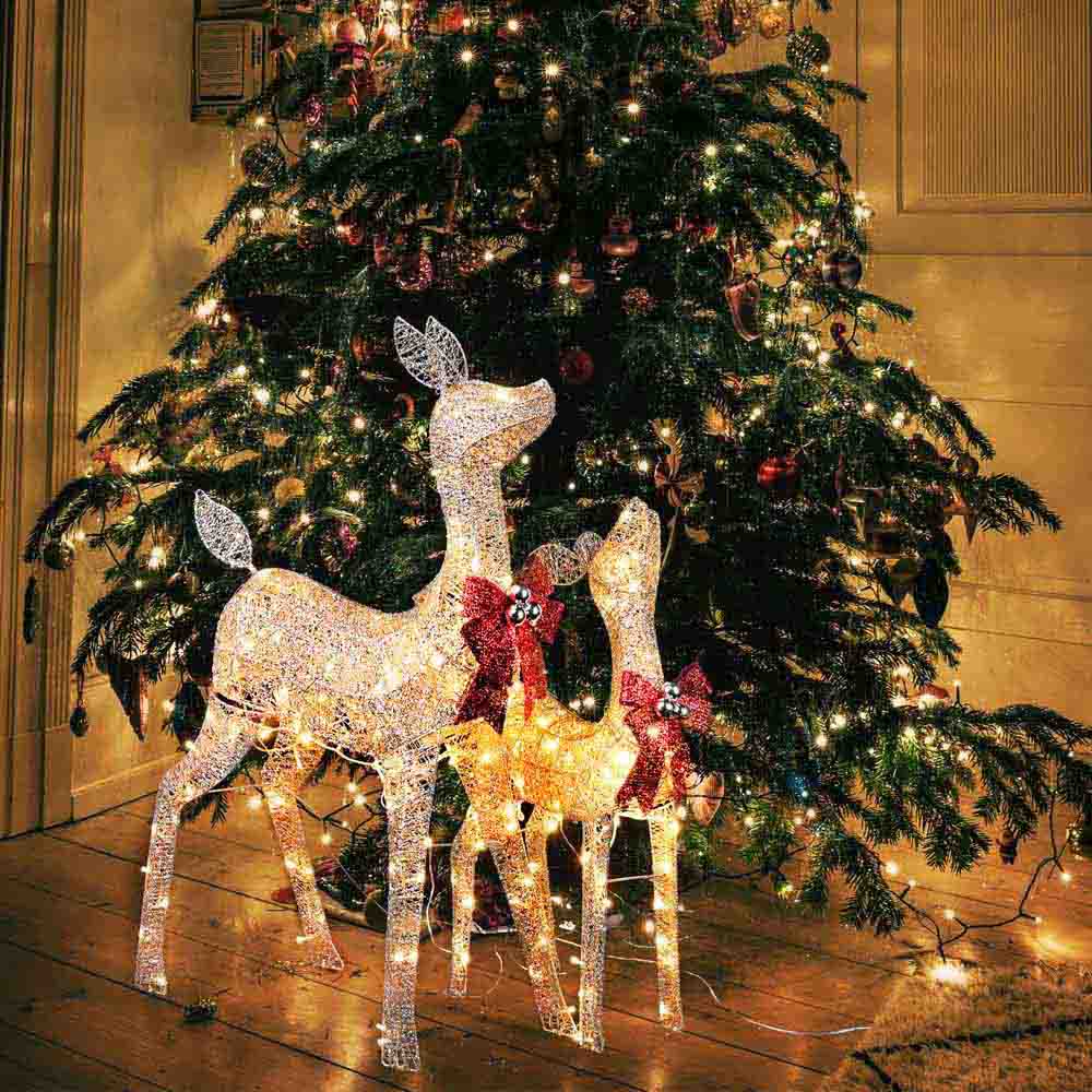 Yescom Lighted Christmas Reindeer Set Outdoor Christmas Yard