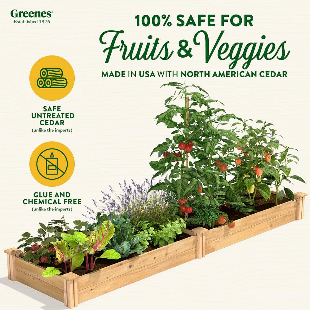 Greenes Fence 2 ft. x 8 ft. x 7 in. Original Cedar Raised Garden Bed RC24967