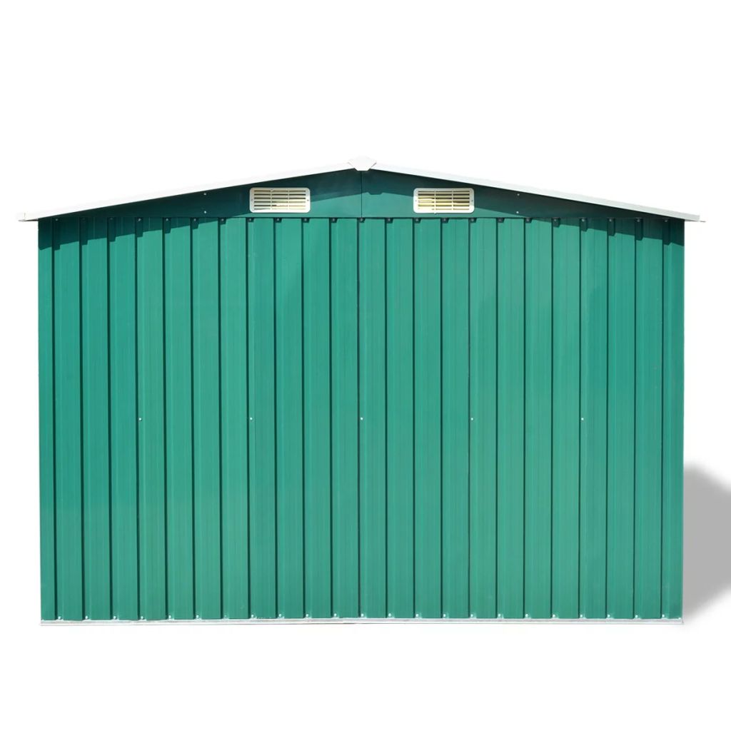 walmeck Garden Storage Shed Green Metal 101.2"x80.7"x70.1"