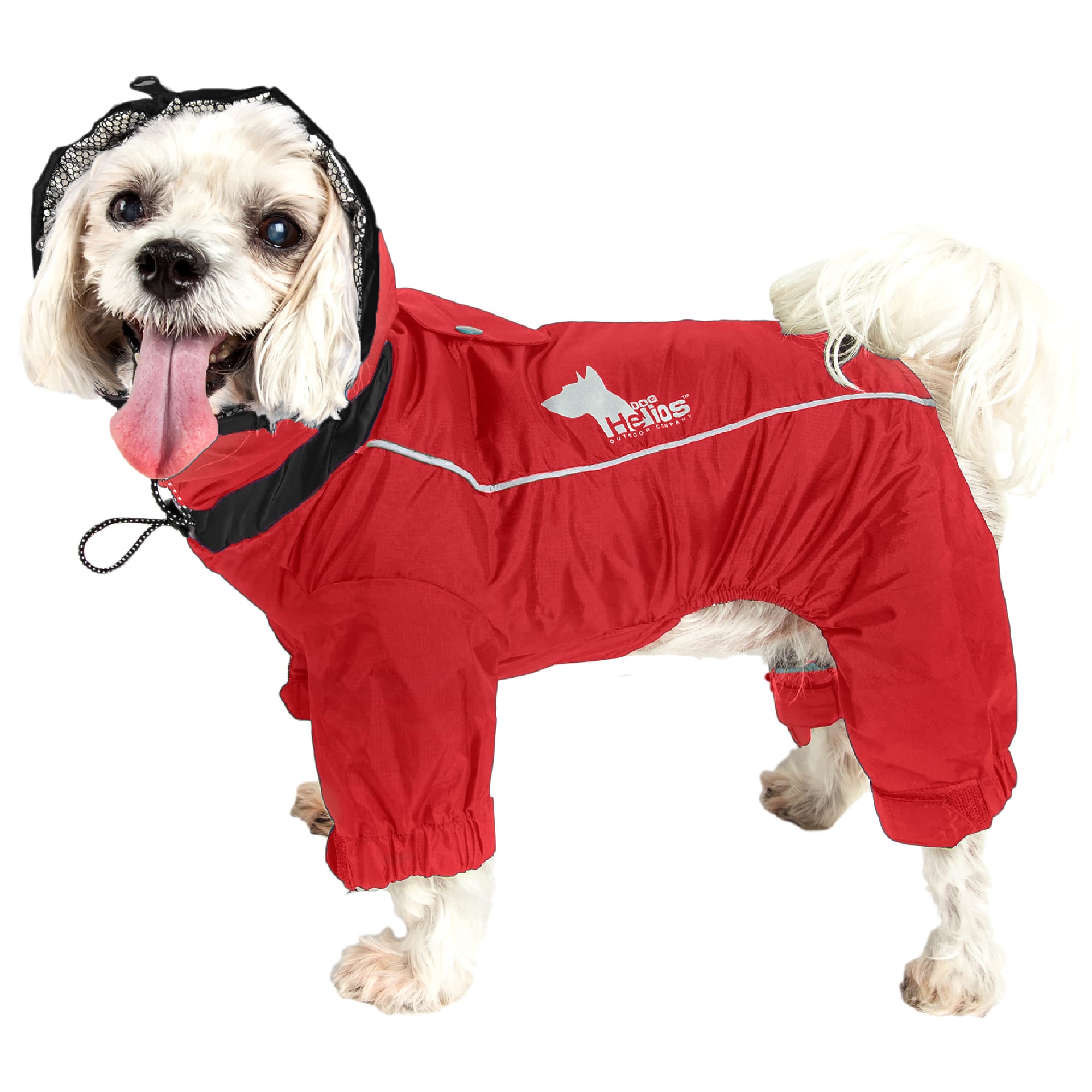 Dog Helios Red Weather-King Ultimate Windproof Full Bodied Pet Jacket， X-Small