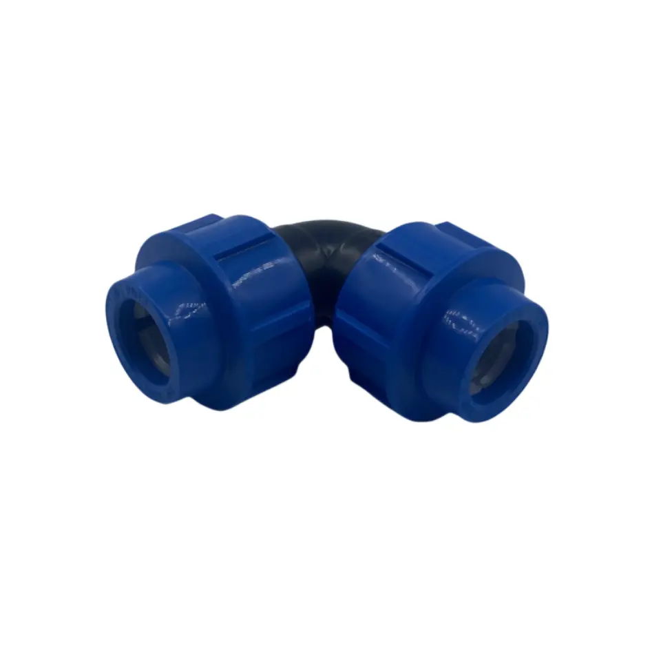 PP HDPE compression plastic 90 elbow irrigation systems PP compression fitting for water supply