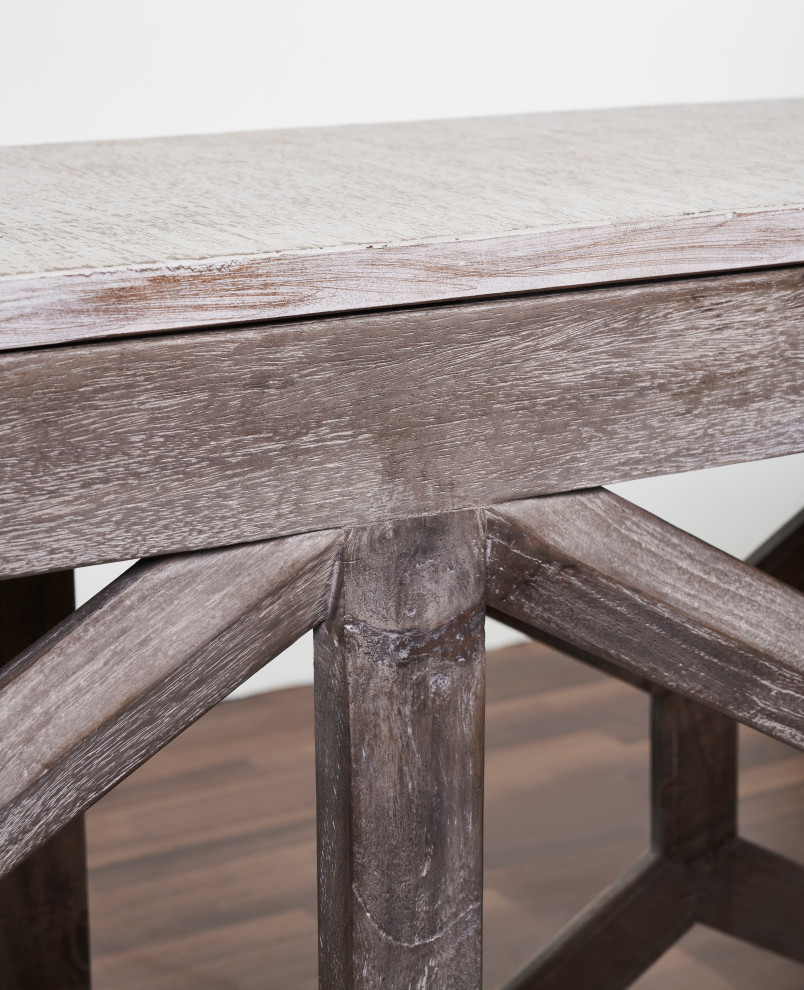 Wire 72 quotSolid Wood Large Console table   Farmhouse   Console Tables   by Oak Idea Corporation  Houzz