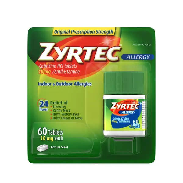 Zyrtec 60-Count 10 mg Allergy Tablets