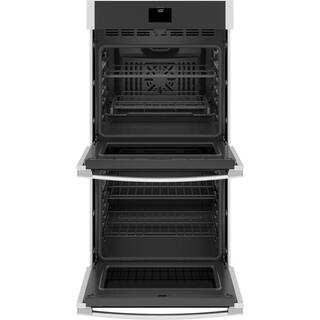 GE 27 in. Smart Double Electric Wall Oven with Convection (Upper Oven) Self-Cleaning in Stainless Steel JKD5000SNSS