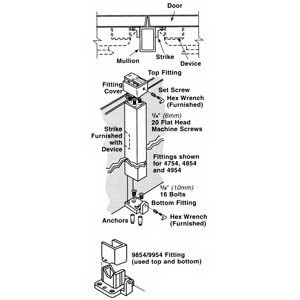 Von Duprin 4954 SP28 Removable Steel Mullion  Alum...