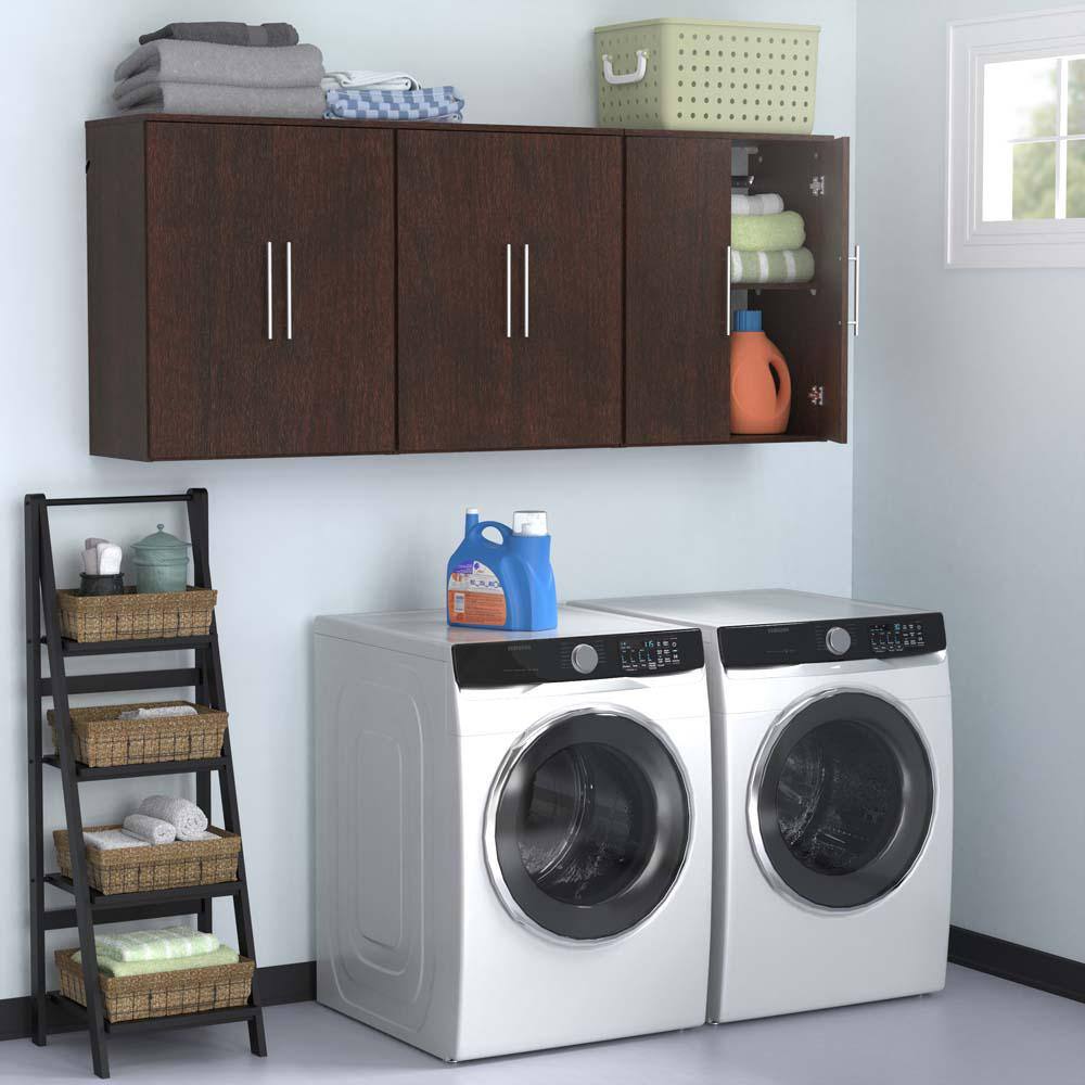 ClosetMaid Style+ 14.59 in. D x 25.12 in. W x 31.28 in. H Chocolate Laundry Room Floating Cabinet Kit with Modern Doors 10000-02194