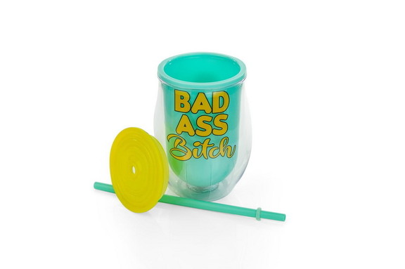 Just Funky Bad Ass Bitch Plastic Wine Tumbler Cup ...