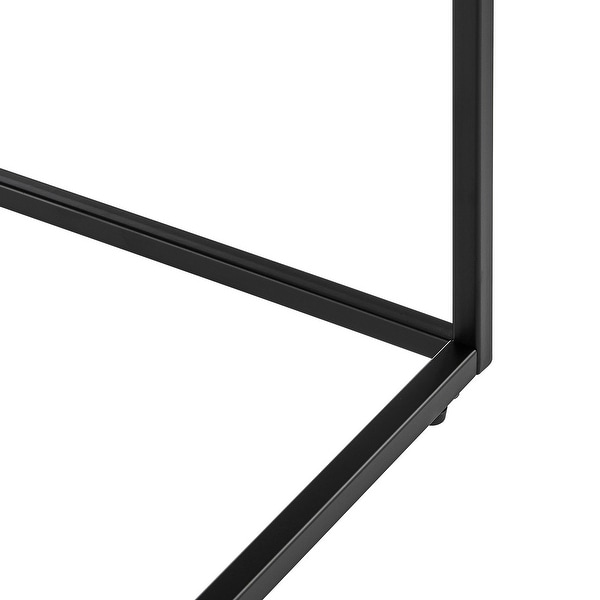 Teresa Side Table in High Gloss Black with Matte Black Base