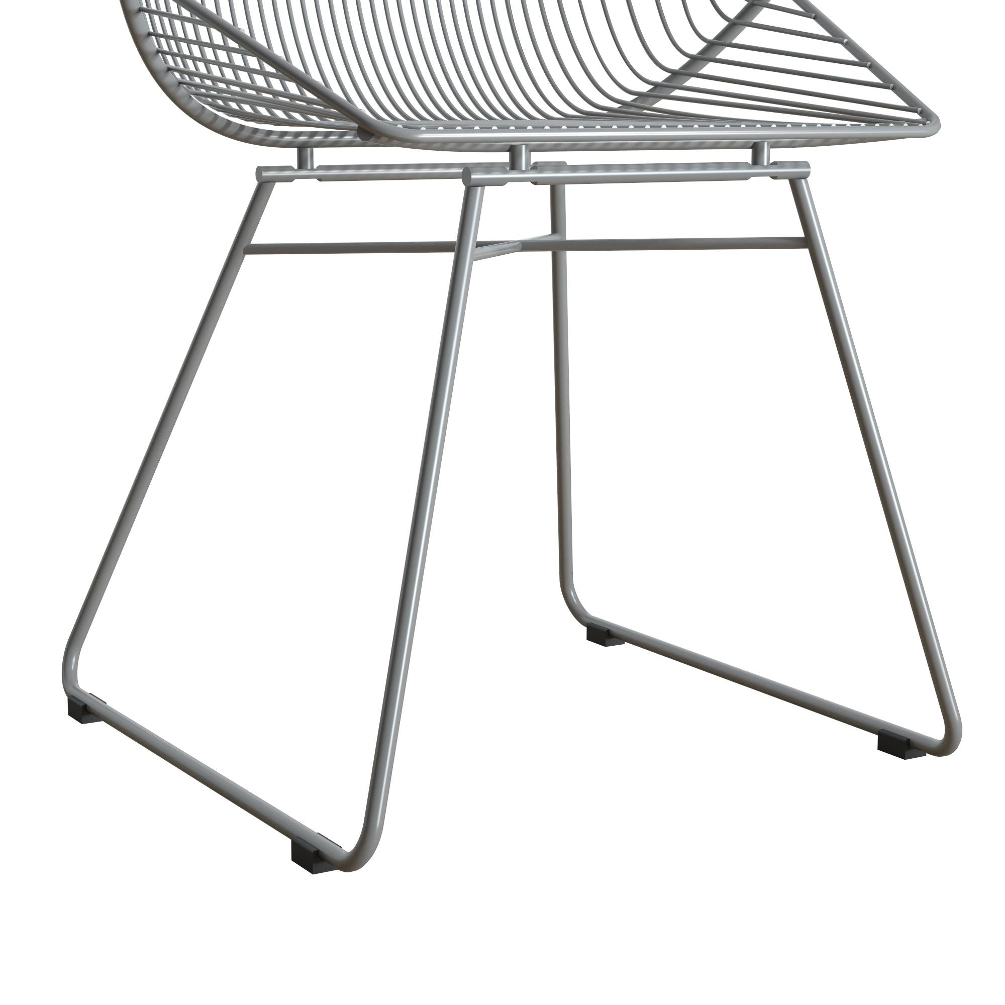 CosmoLiving Ellis Modern Metal Accent Chair， Gray Metal