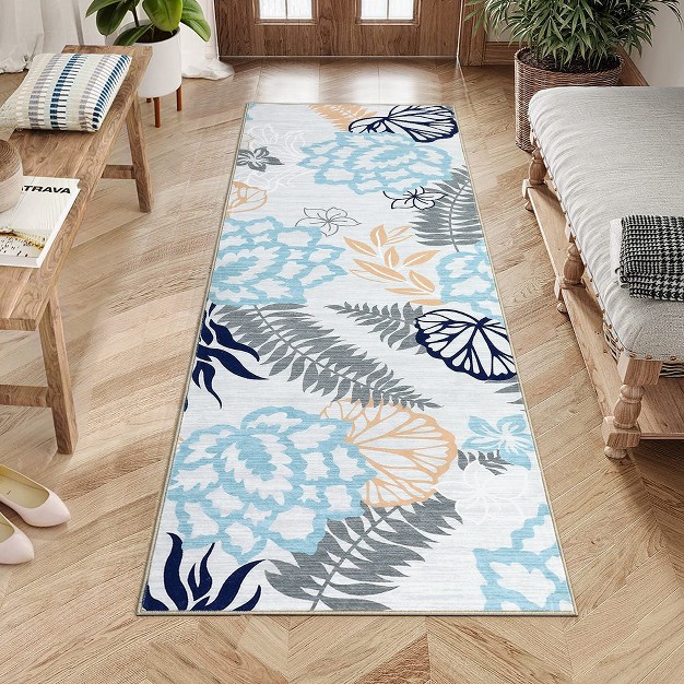 Area Rug Modern Floral Pattern Rug Washable Rugs For Living Room Bedroom