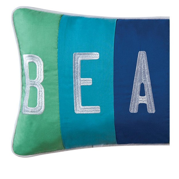 X 24 quot Beachy Embroidered Pillow