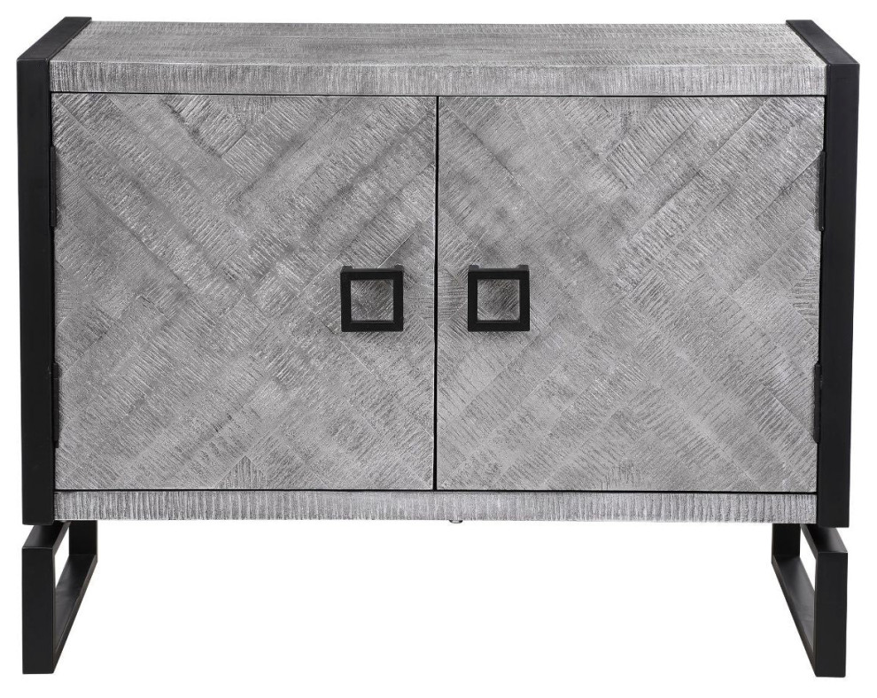 Uttermost Keyes 2 Door Gray Cabinet   Industrial   Accent Chests And Cabinets   by Hudson Home Decor  Houzz