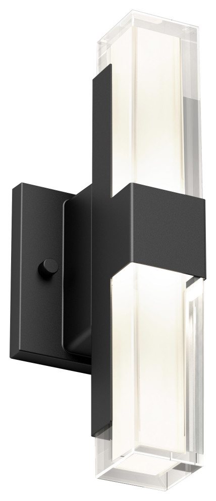 Artika Gemini Outdoor Wall Sconce  Matte Black   Transitional   Outdoor Wall Lights And Sconces   by Artika  Houzz