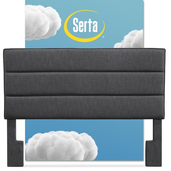 Serta Palisades Upholstered Headboard， Queen Size， Charcoal Gray - - 21827925