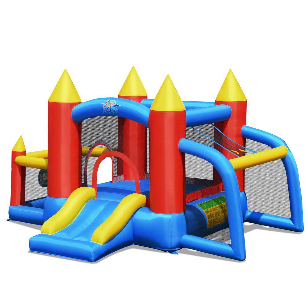 HONEY JOY Bounce House Kids Inflatable Jumping Castle with Slide  Soccer Goal TOPB004198