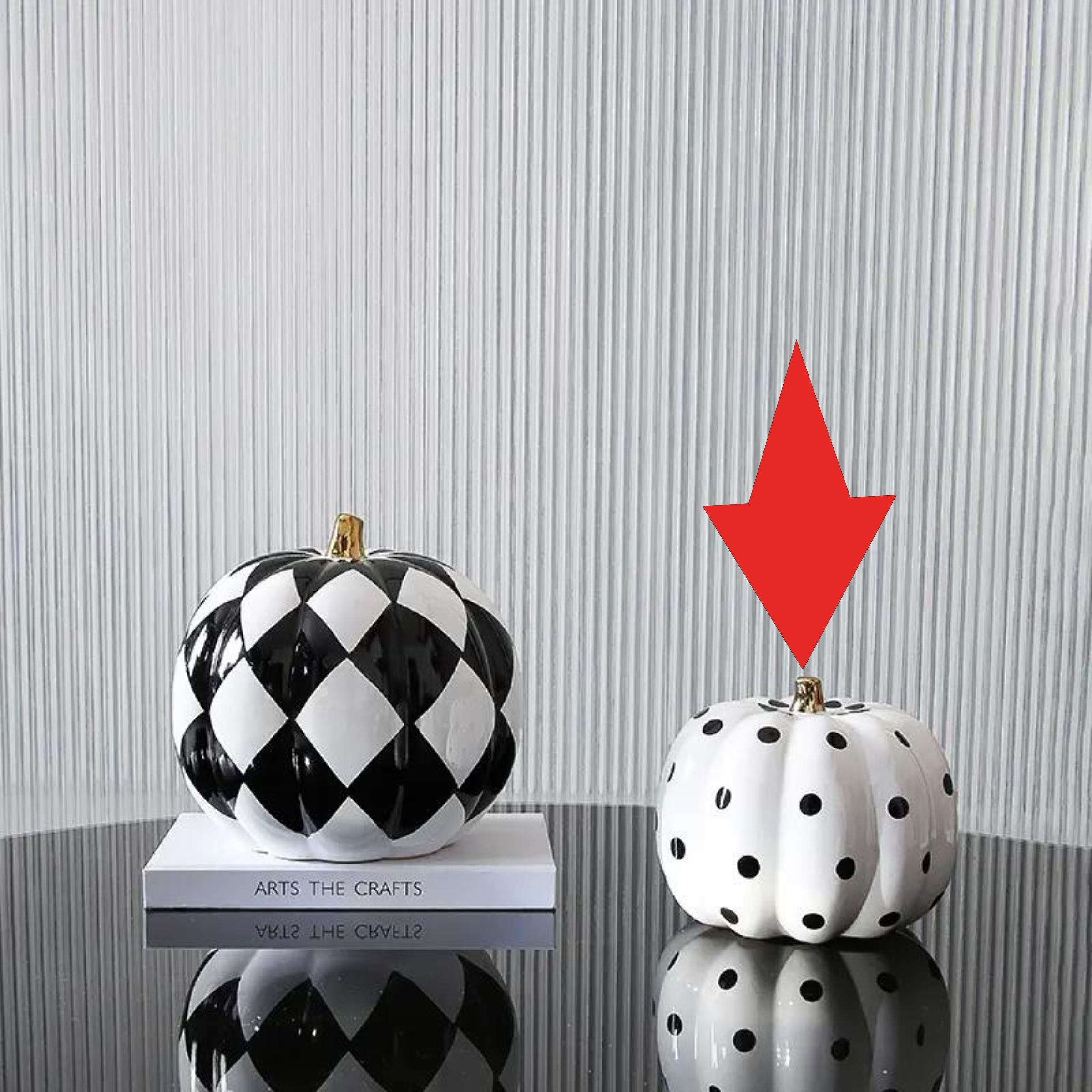 Grid Pumpkin Decoration-B Fa-D1988B