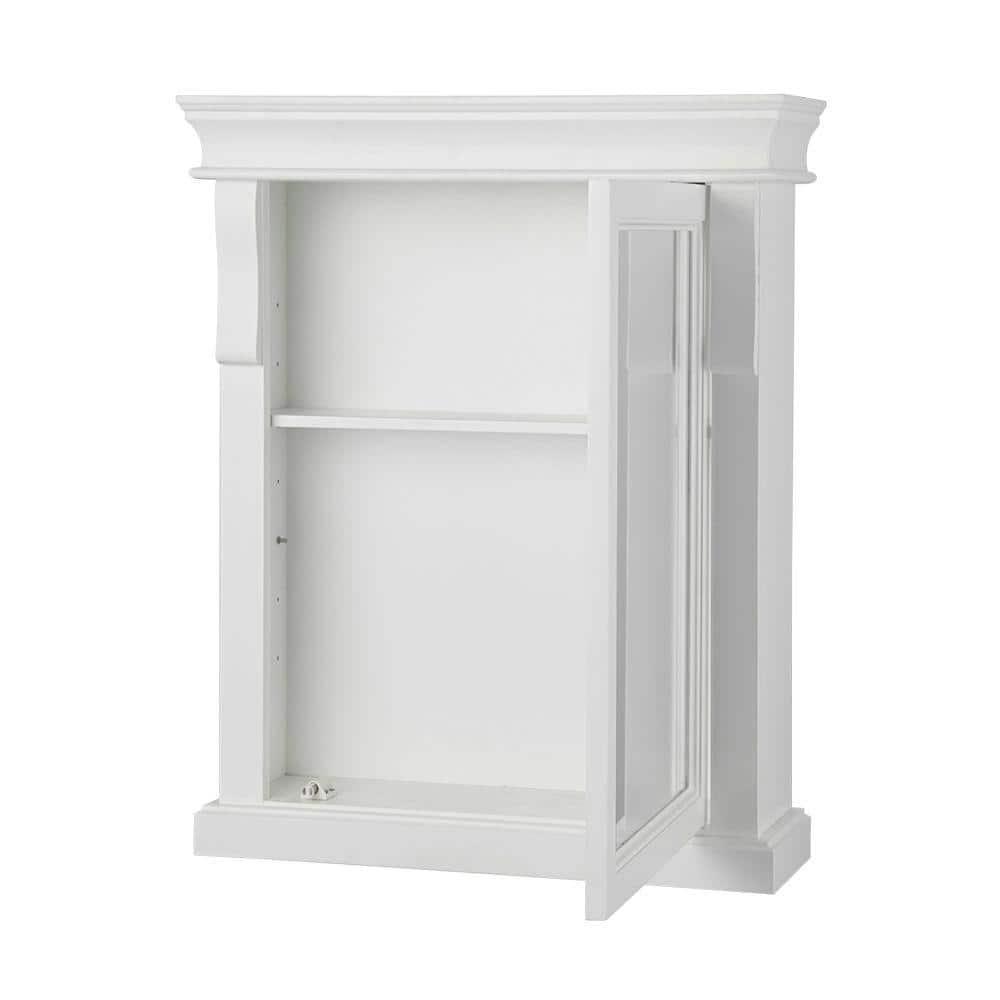 Home Decorators Collection Naples 25 in W x 31 in H x 8 in D Framed SurfaceMount Bathroom Medicine Cabinet in White