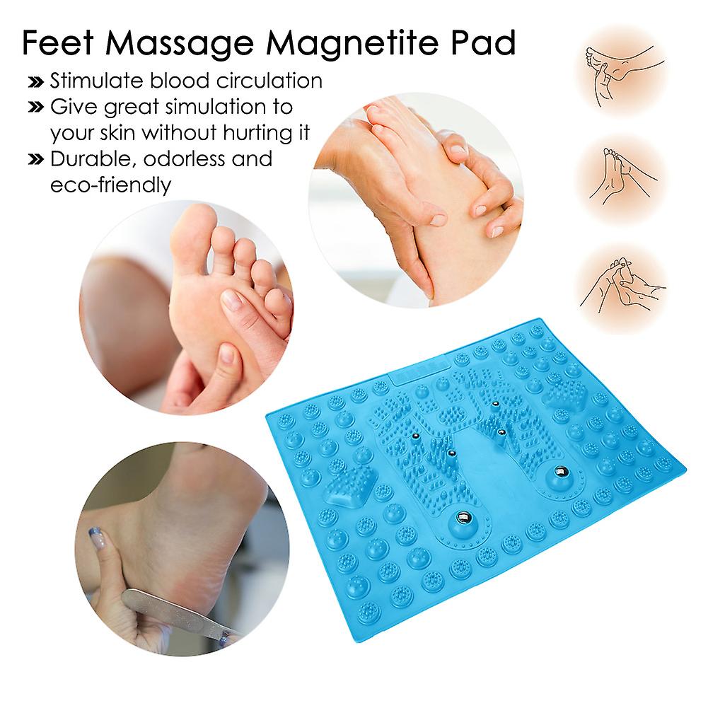 Feet Massage Magnetite Pad Feet Acupressure Reflexology Walk Massage Mat For Womens Blue