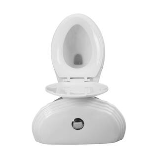 RENOVATORS SUPPLY MANUFACTURING Sheffield 2-Piece 0.8 GPF1.6 GPF WaterSense Dual Flush Elongated Toilet in White with Slow Close Seat 10783