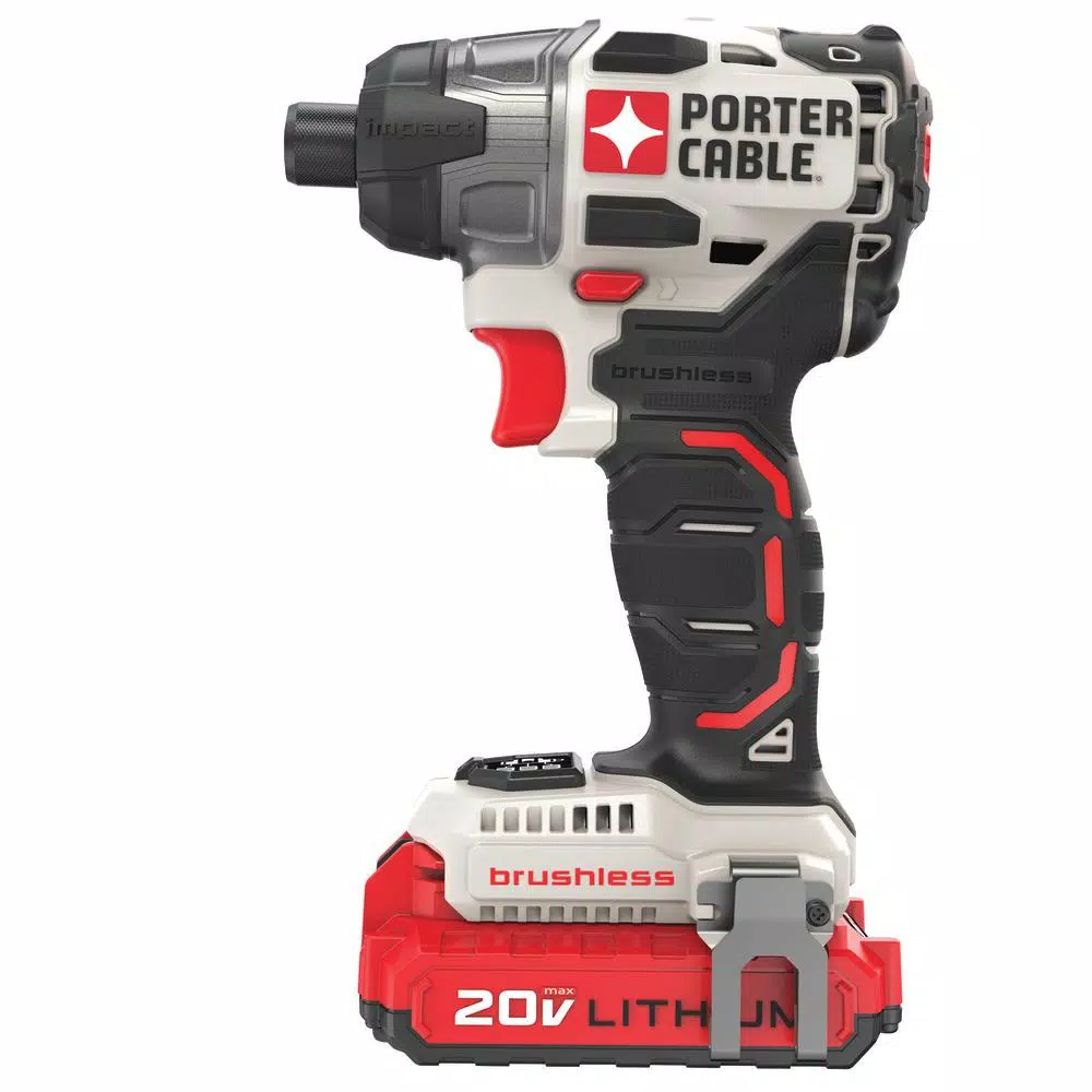 Porter-Cable 20-Volt MAX Lithium-Ion Brushless Cordless 1/4 in. Impact Driver with 2 Batteries 1.5 Ah and Charger and#8211; XDC Depot