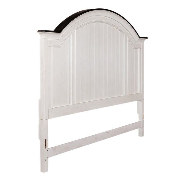 Allyson Park Wirebrushed White Charcoal King Arched Panel Headboard - - 36116008