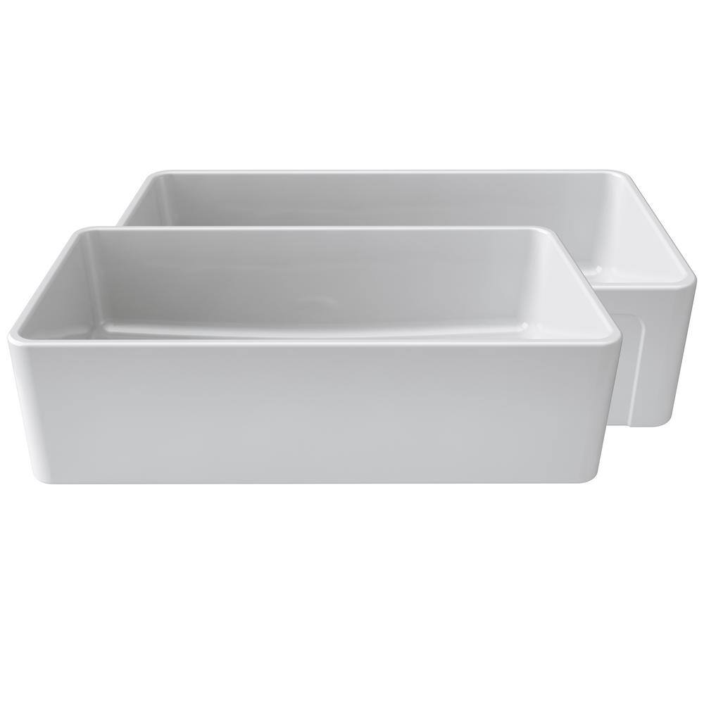 LaToscana La Toscana Farmhouse Apron-Front Fireclay 36 in. Single Basin Kitchen Sink in White LTW3619W