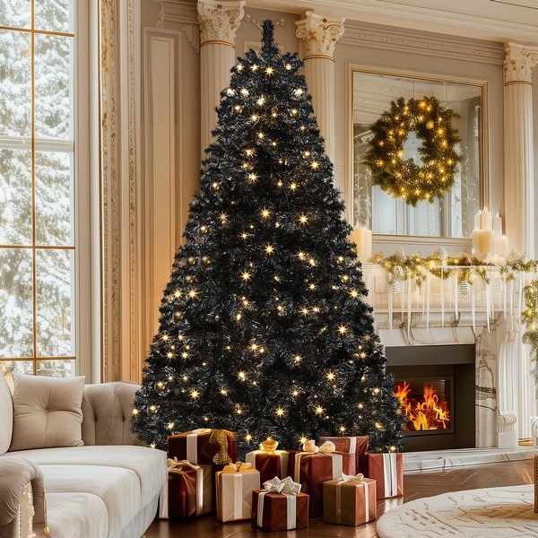 6ft PreLit Black Halloween Artificial Christmas Tree