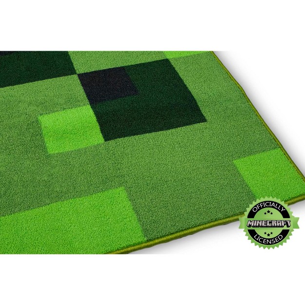 Ukonic Minecraft Creeper Indoor Area Rug Creeper Minecraft Rug 39 inch Square Area Rug