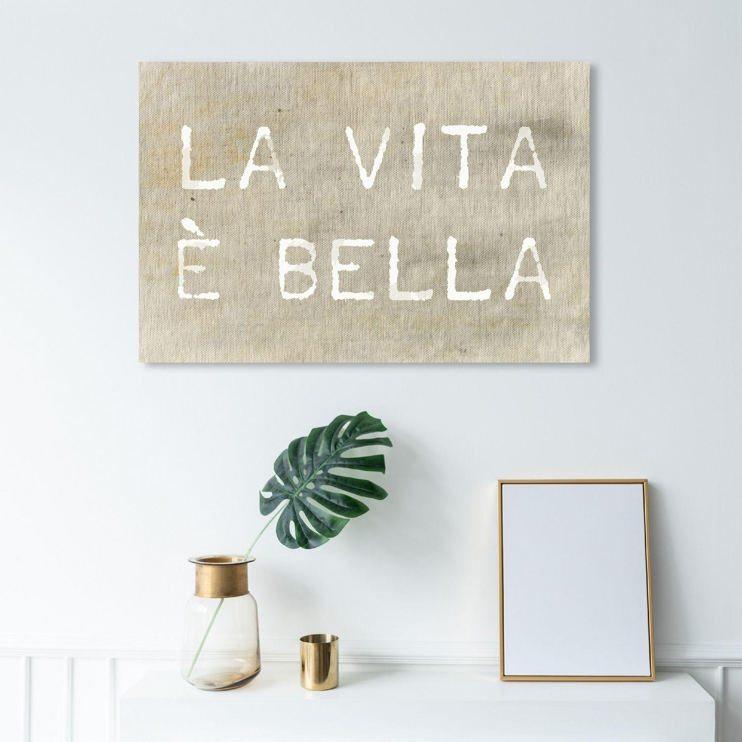 Runway Avenue Typography and Quotes Wall Art Canvas Prints and#8216;Life is Beautiful Home DA(C)cor， 36 x 24 ， Brown， White