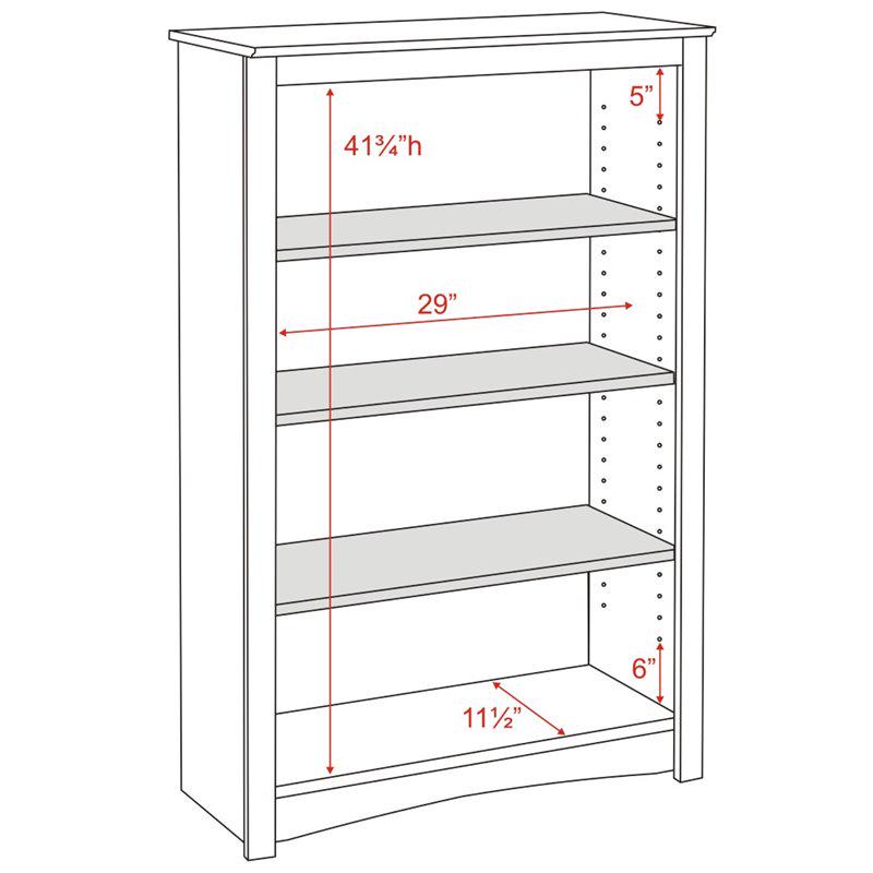 Prepac Home Office Espresso Laminate 4-Shelf Bookcase