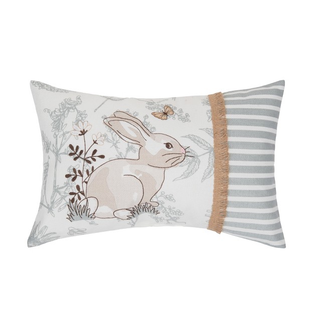 C amp f Home Garden Toile Bunnie Lumbar Pillow