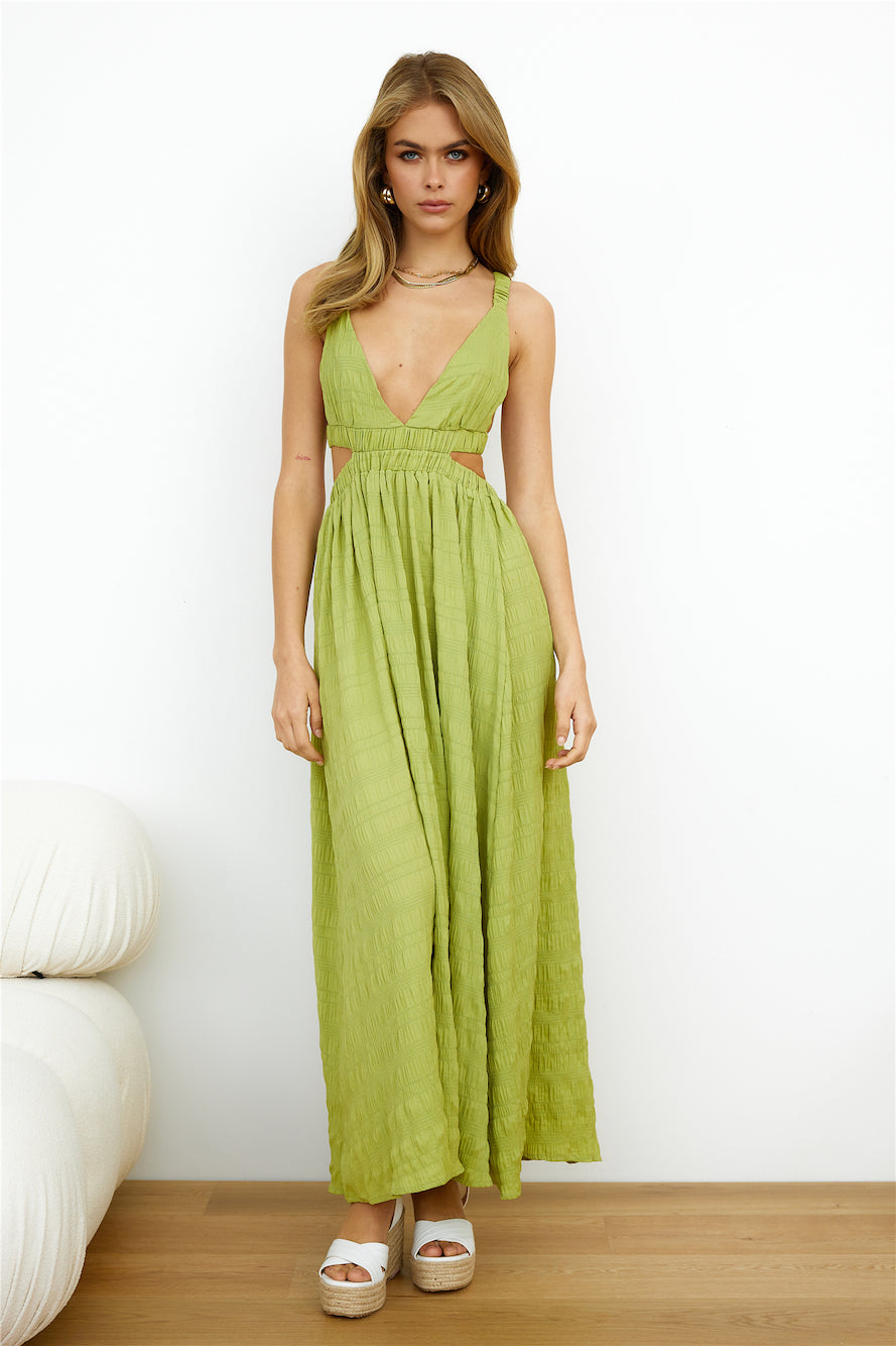 Wholesome Life Midi Dress Olive