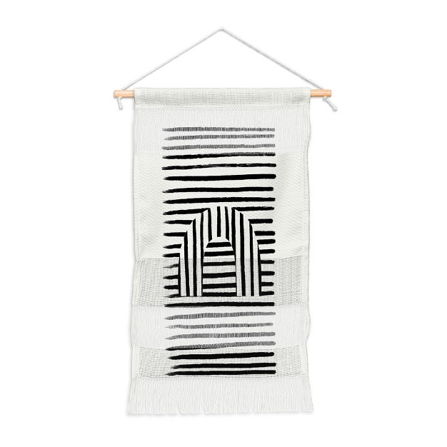 Bohomadicstudio Minimal Series Black Striped Arch Small Fiber Wall Hanging Society6