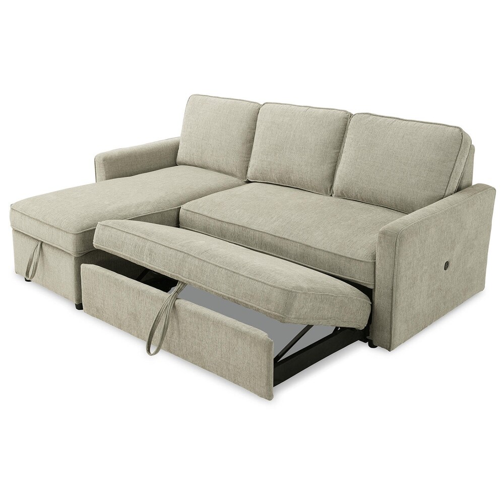 Signature Design by Ashley Kerle 2 Piece Sectional with Pop Up Bed  Hidden Storage and USB Port