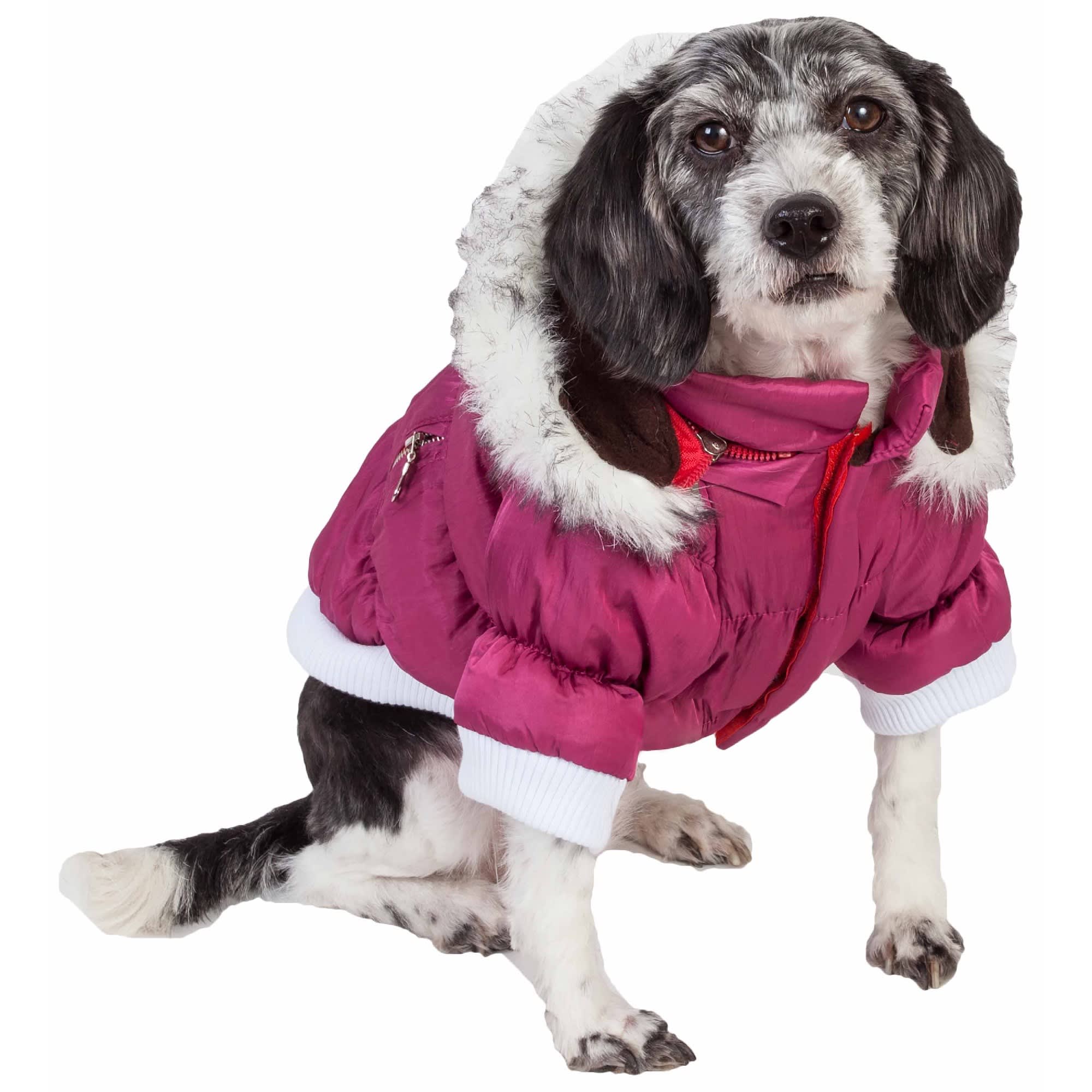 Pet Life Metallic Pink Dog Parka， Small