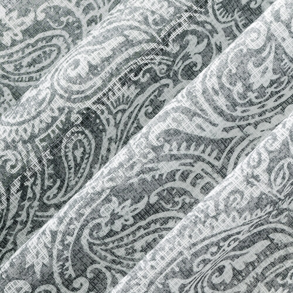 Archaeo Paisley Waffle Weave Cotton Blend Curtain  Single Panel