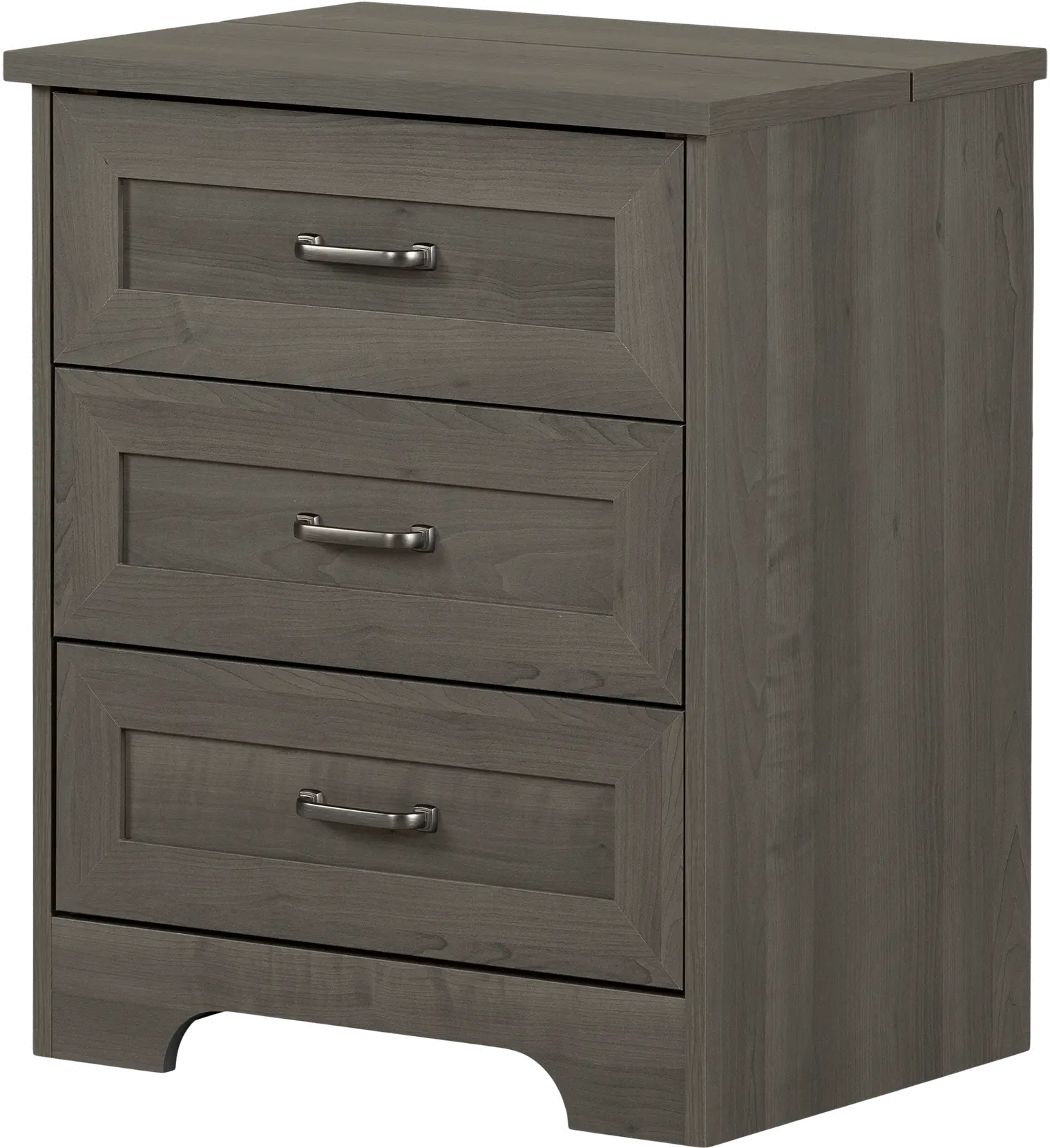 Prairie Gray 3-Drawer Nightstand - South Shore