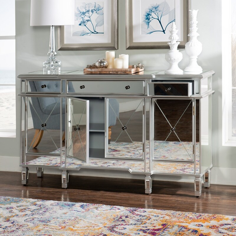 Pedro Mirrored Entryway Console Table