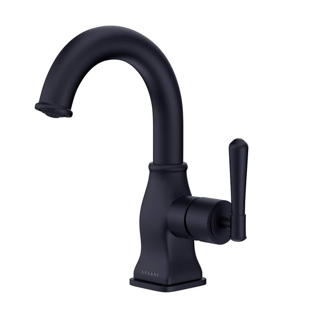 Lulani Aurora 1Handle Single Hole Bathroom Faucet in Matte Black