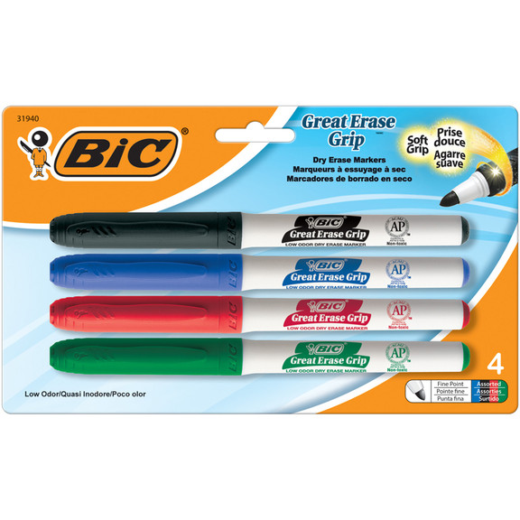 Bic USA BICGDEP41AST Bic Great Erase Dry Erase Fin...