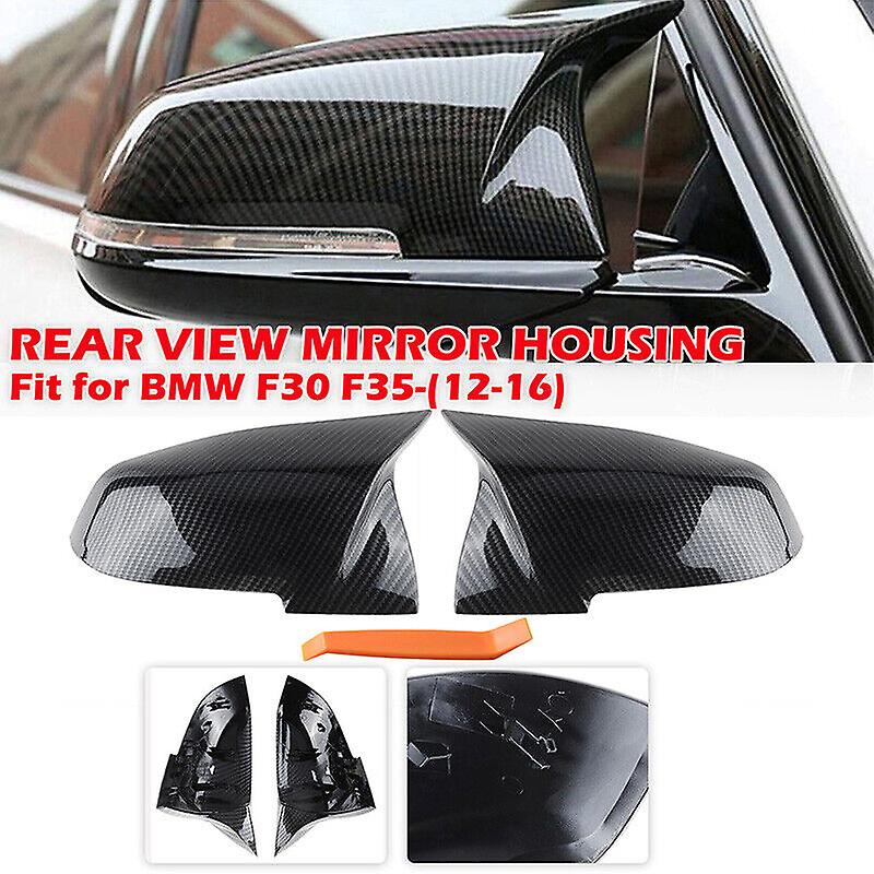 Carbon fiber wing mirror cover caps for bmw f20 f21 f30 f31 f32 f87 e84 2012-18